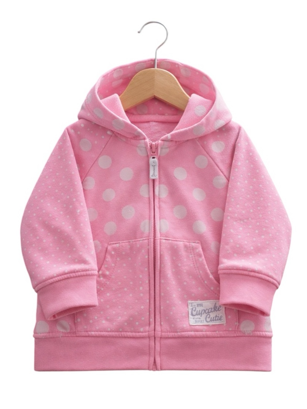 5/$10 Carter's Baby Girl Pink Polka Dot Zip-Up Hoodie